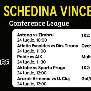 Schedina Vincente – Conference League 24 Luglio 2025 (❌Persa)