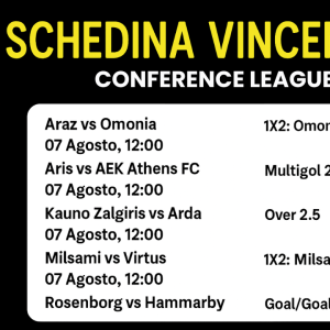 Schedina Vincente – Conference League 07/08/2025