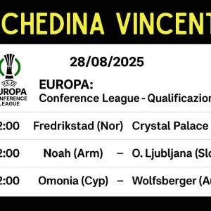 Schedina Vincente – Conference League Qualificazioni 28/08/2025
