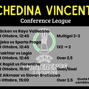 Schedina Vincente – Conference League 23 Ottobre 2025